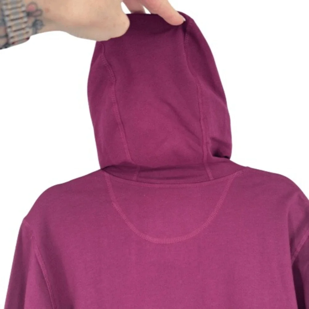The‎ North Face Terry Hoodie Port Red Pullover Sweatshirt Men's Large